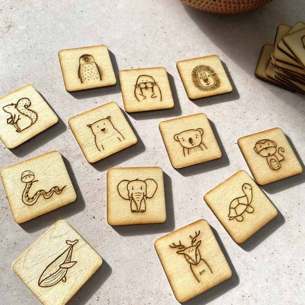 Juego memori de madera