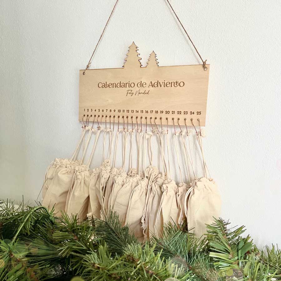 calendario de adviento de madera
