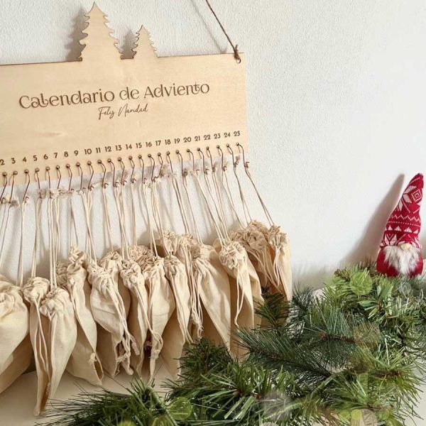 calendario de adviento de madera
