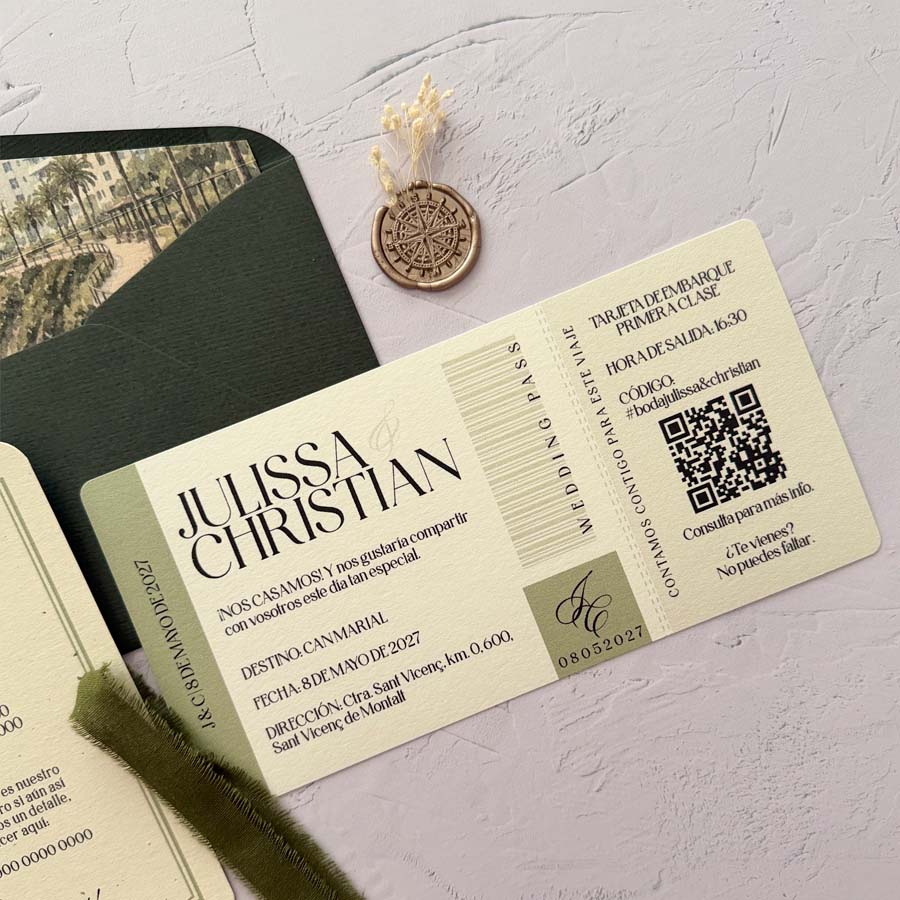 Invitación de boda Passport - Imagen 4