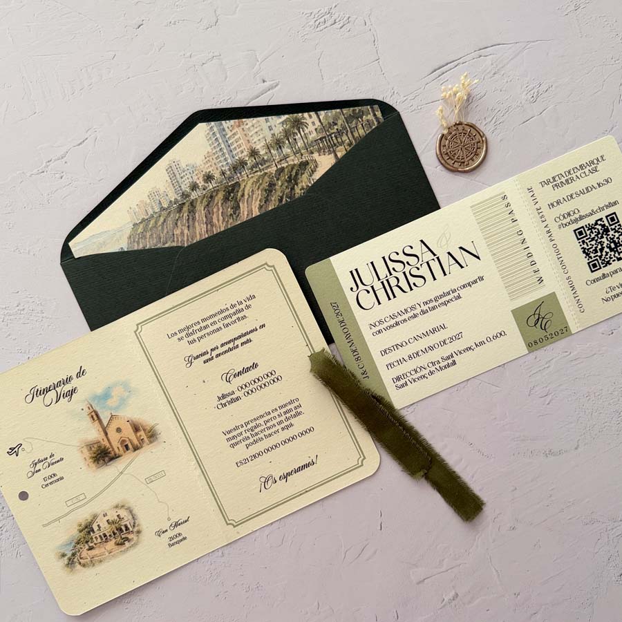 Invitación de boda Passport - Imagen 2