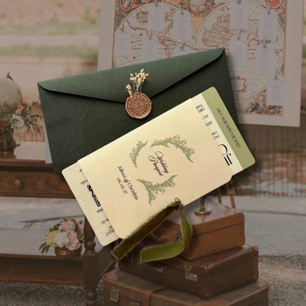 Invitación de boda Passport