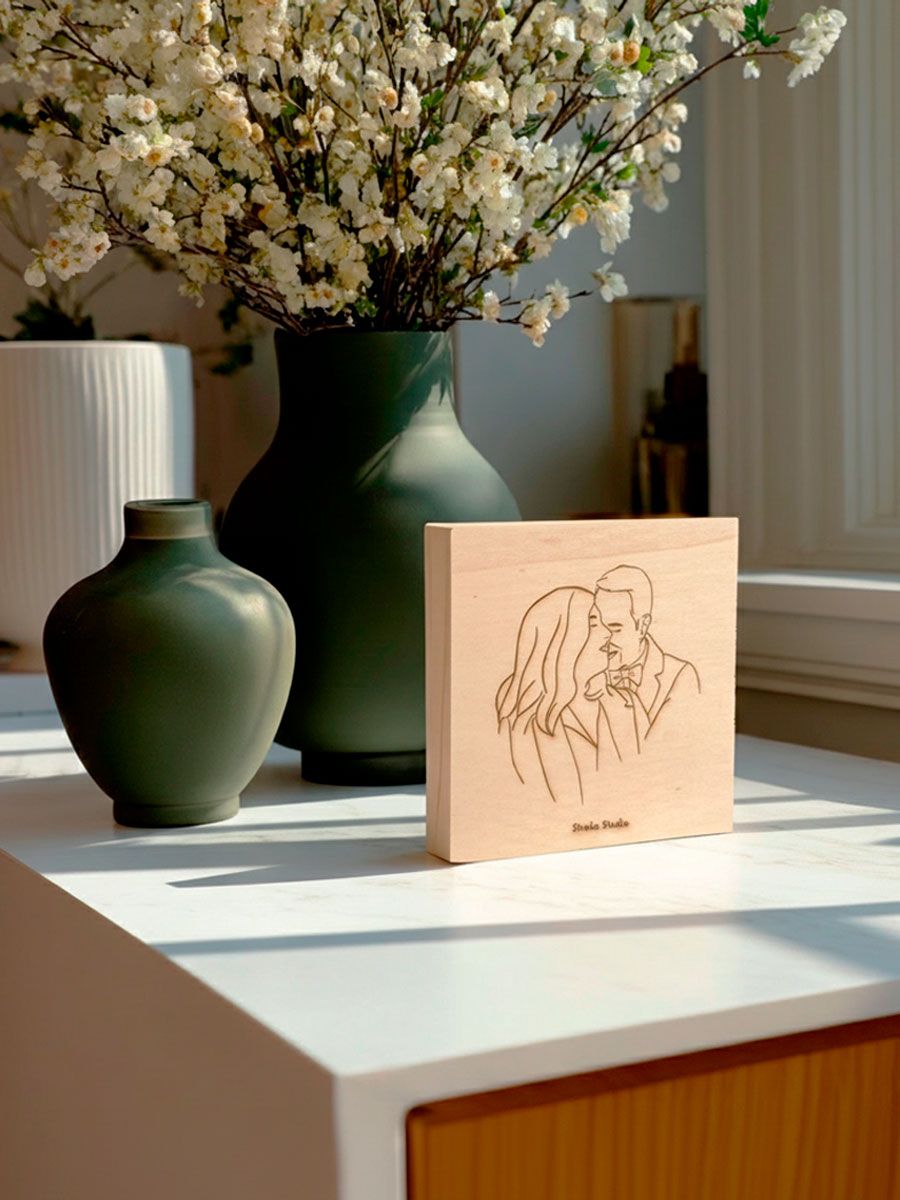 Retrato silueta en madera personalizado