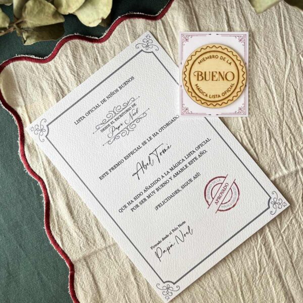 Certificado "Nice list"