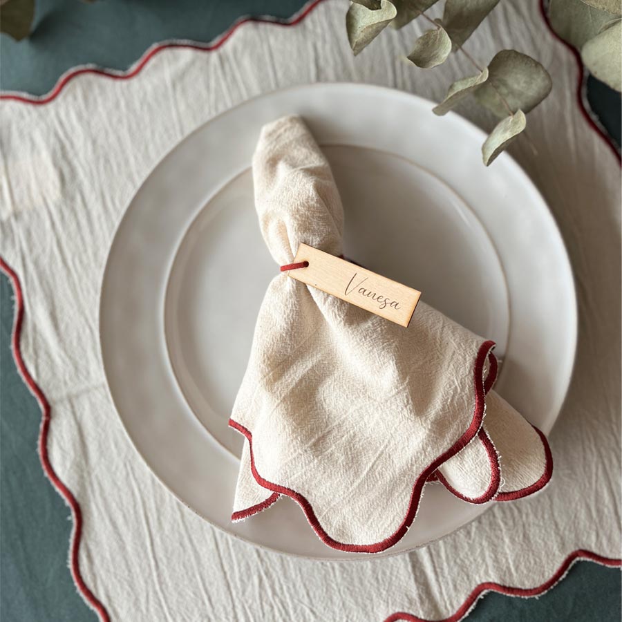 Etiqueta de madera personalizada