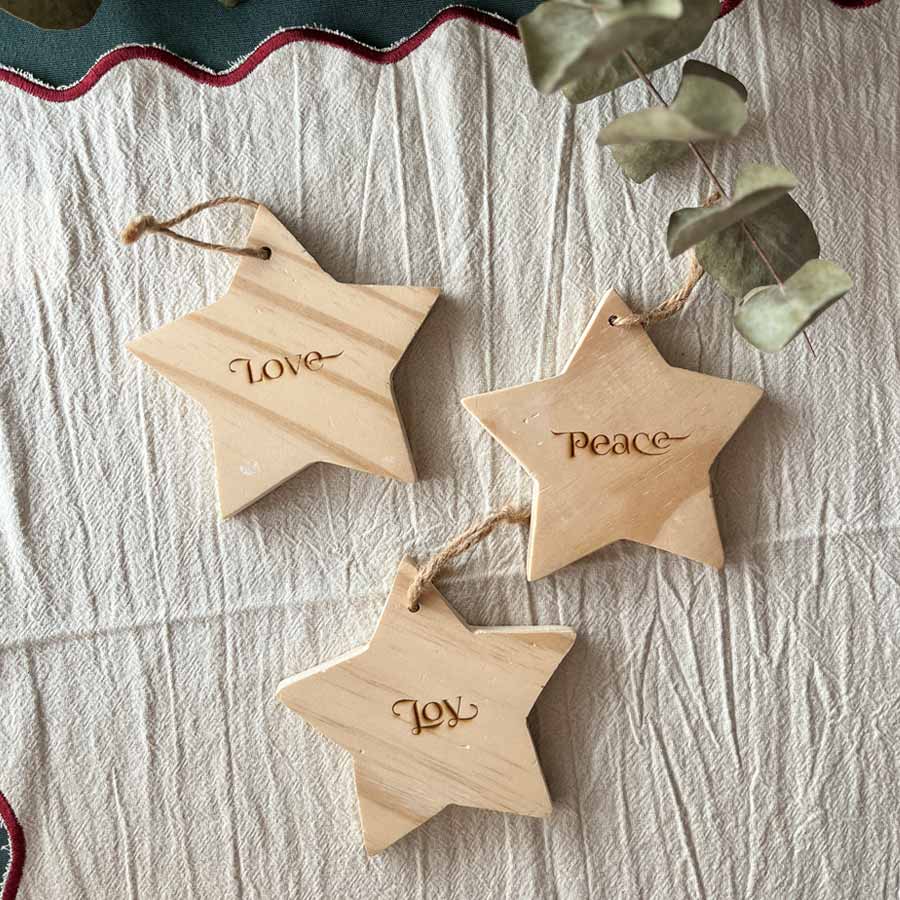 Pack 3 adornos estrella