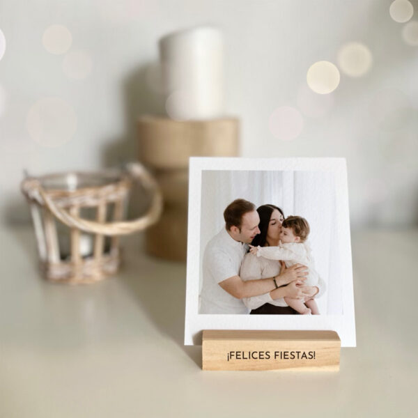 Base de madera para fotos edición navidad