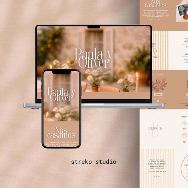 Invitación de boda digital Arcilla
