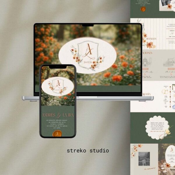 Invitación de boda digital Raíces
